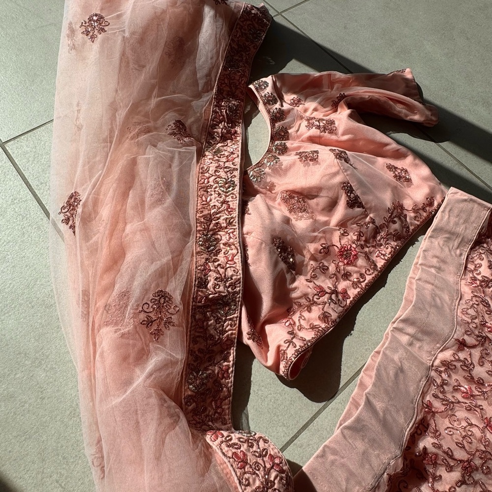 Elegant Pink Embroidered Saree